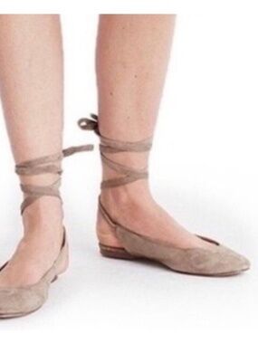 Madewell April Ballet Flat Ankle Wrap Tie Ankle - Size 7